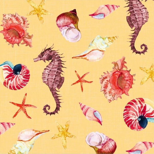 Seahorse &  Nautilus  Paper Napkin - Luncheon Size