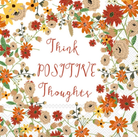 Think Positive Paper Napkin - Cocktail Size