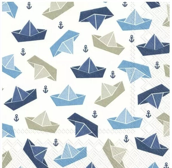 Paper Boats Paper Napkin - Cocktail Size