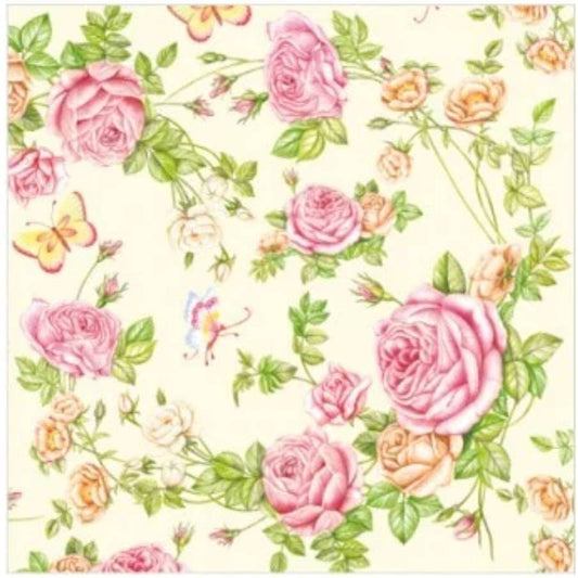 Rose Paper Napkin - Cocktail Size