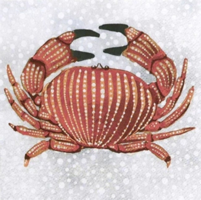 Crab Paper Napkin - Cocktail Size