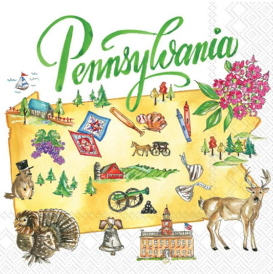 Pennsylvania State Paper Napkin - Cocktail Size