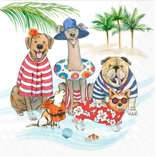 Dog Beach Paper Napkin - Cocktail Size