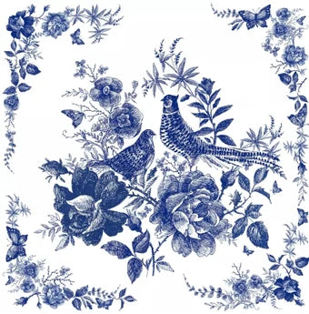 Blue & White Pheasant Paper Napkin - Luncheon