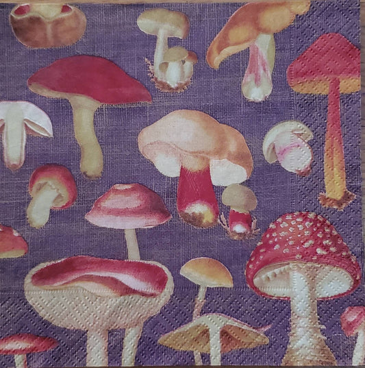 Mushroom Paper Napkin -  Cocktail Size