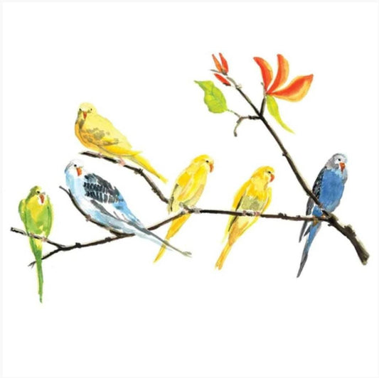 Tropical Birds Paper Napkin - Cocktail Size