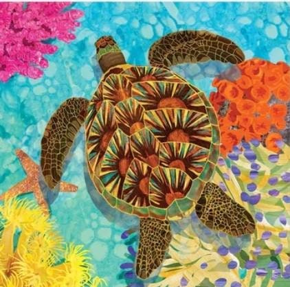 Sea Turtle & Coral Paper Napkin - Cocktail Size
