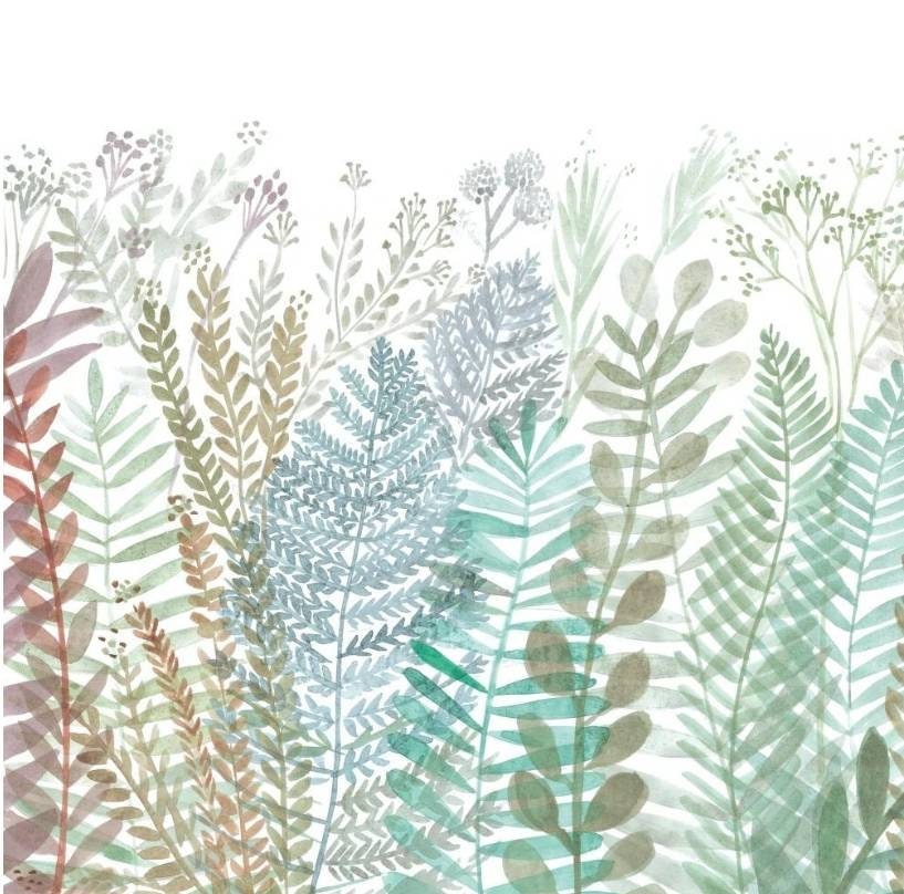 Wild Fern Wildflower Grasses Paper Napkin - Cocktail Size