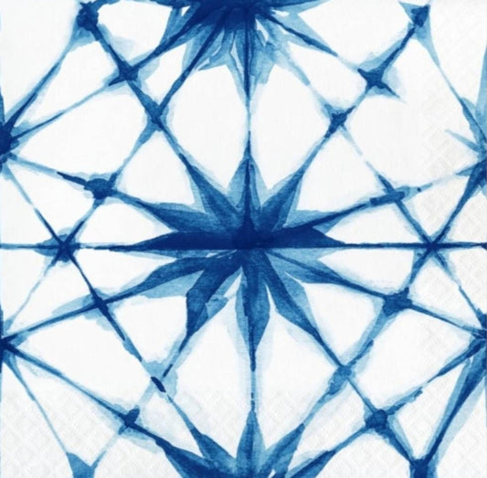 Blue & White Shibori Paper Napkin - Luncheon Size