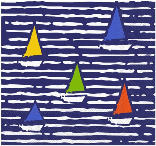 Sailboat Nautical Paper Napkin - Cocktail Size