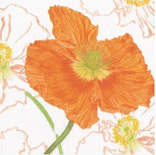 Poppy Paper Napkin - Cocktail Size