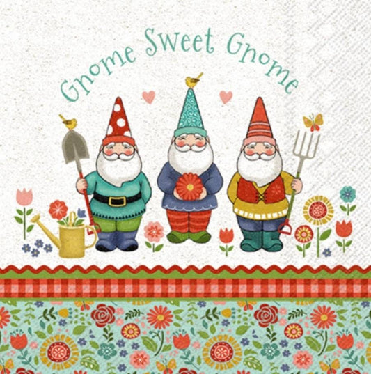 Garden Gnome Paper Napkin - Cocktail Size