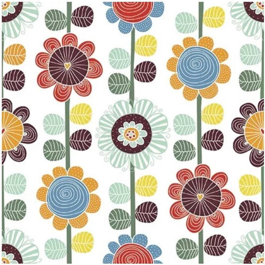 Retro Flower Paper Napkin - Luncheon Size