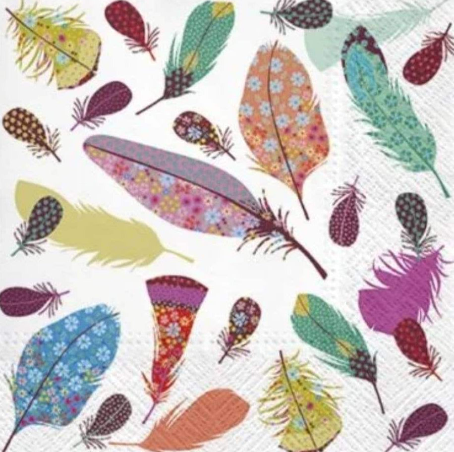 Feathers Paper Napkin - Luncheon Size