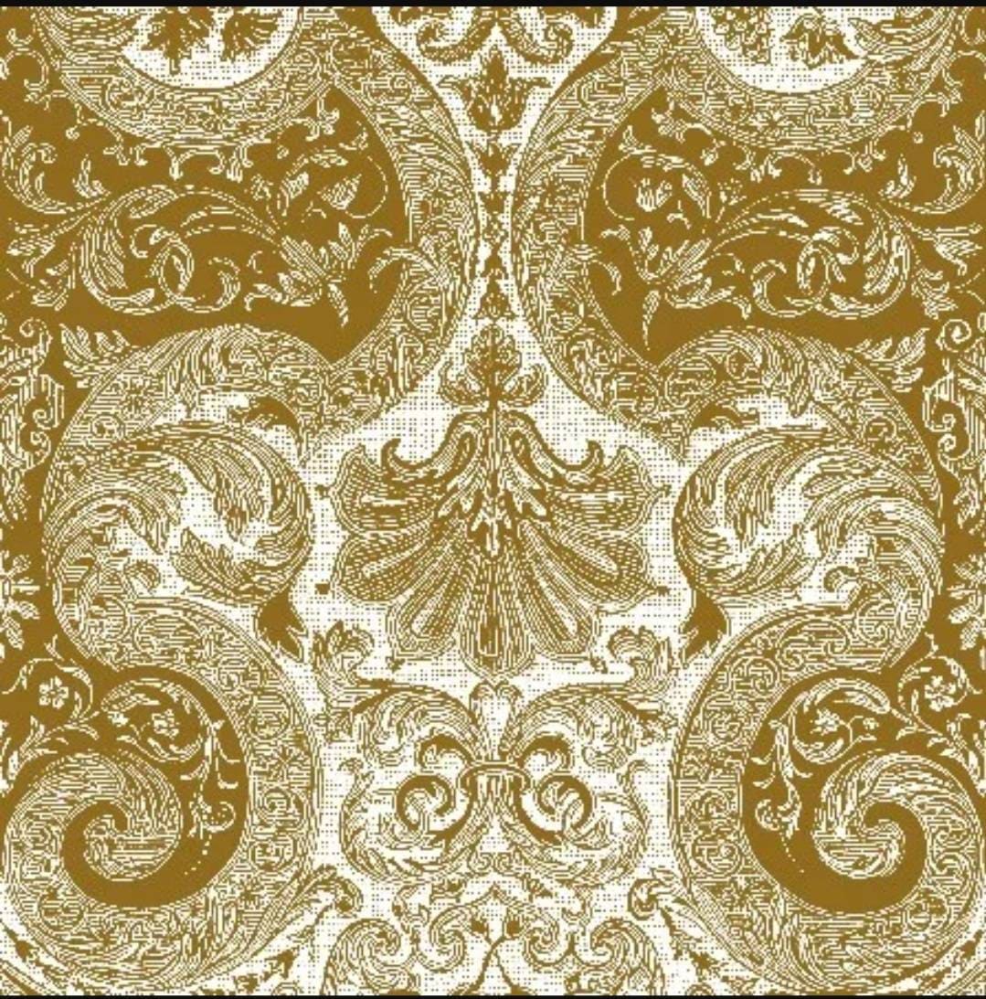 Golden Damask Paisley Paper Napkin - Luncheon Size
