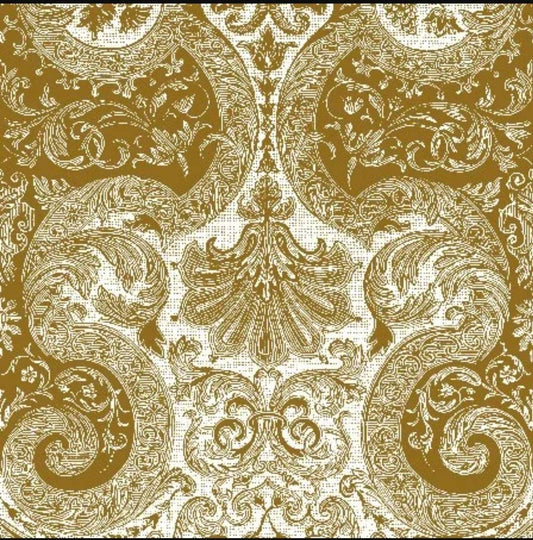 Golden Damask Paisley Paper Napkin - Luncheon Size
