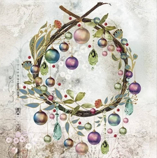 Crystal Wreath Paper Napkin - Luncheon Size