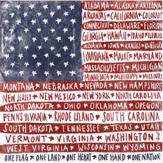 USA Flag Paper Napkin - Cocktail Size