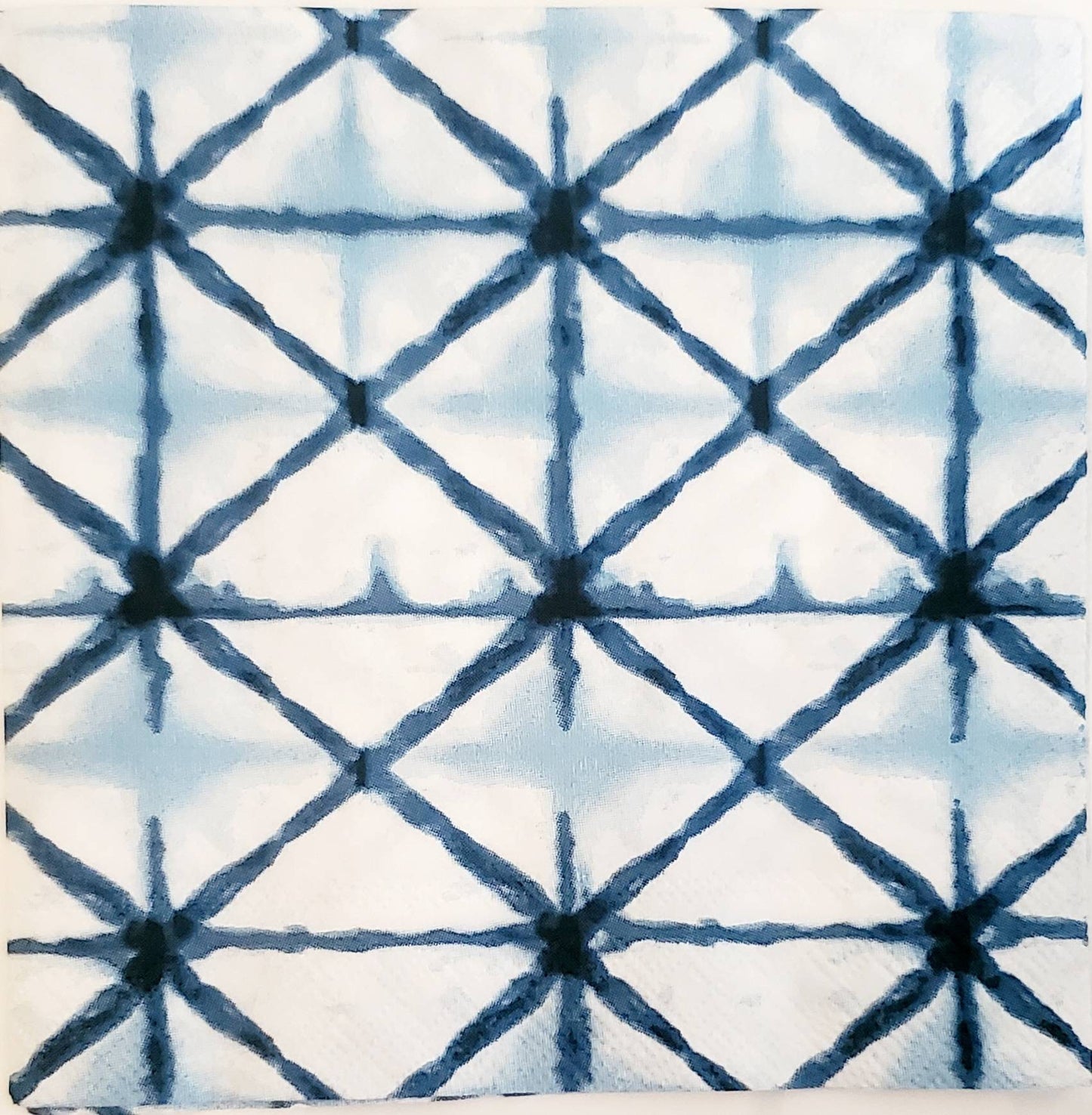 Blue & White Shibori Diamond - Cocktail Size