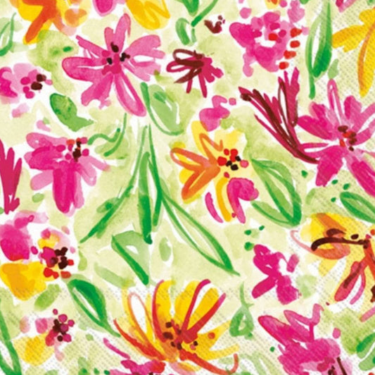 Hawaiin Tropical Flowers Paper Napkin - Cocktail Size