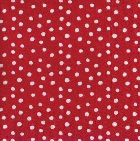 Red Polka Dot Paper Napkin - Cocktail Size
