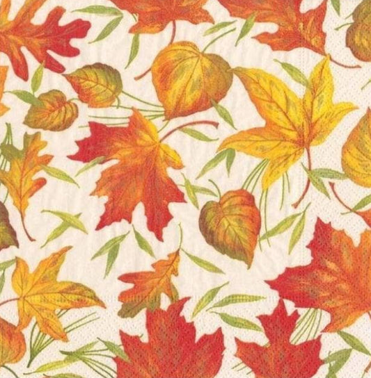 Fall Leaves Paper Napkin - Cocktail Size