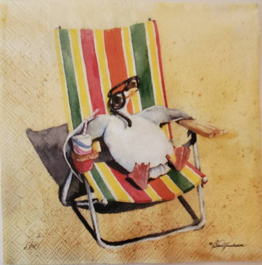 Penguin Beach Bird Paper Napkin - Cocktail Size