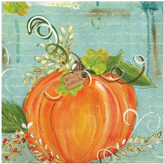 Teal Pumpkin Paper Napkin - Cocktail Size