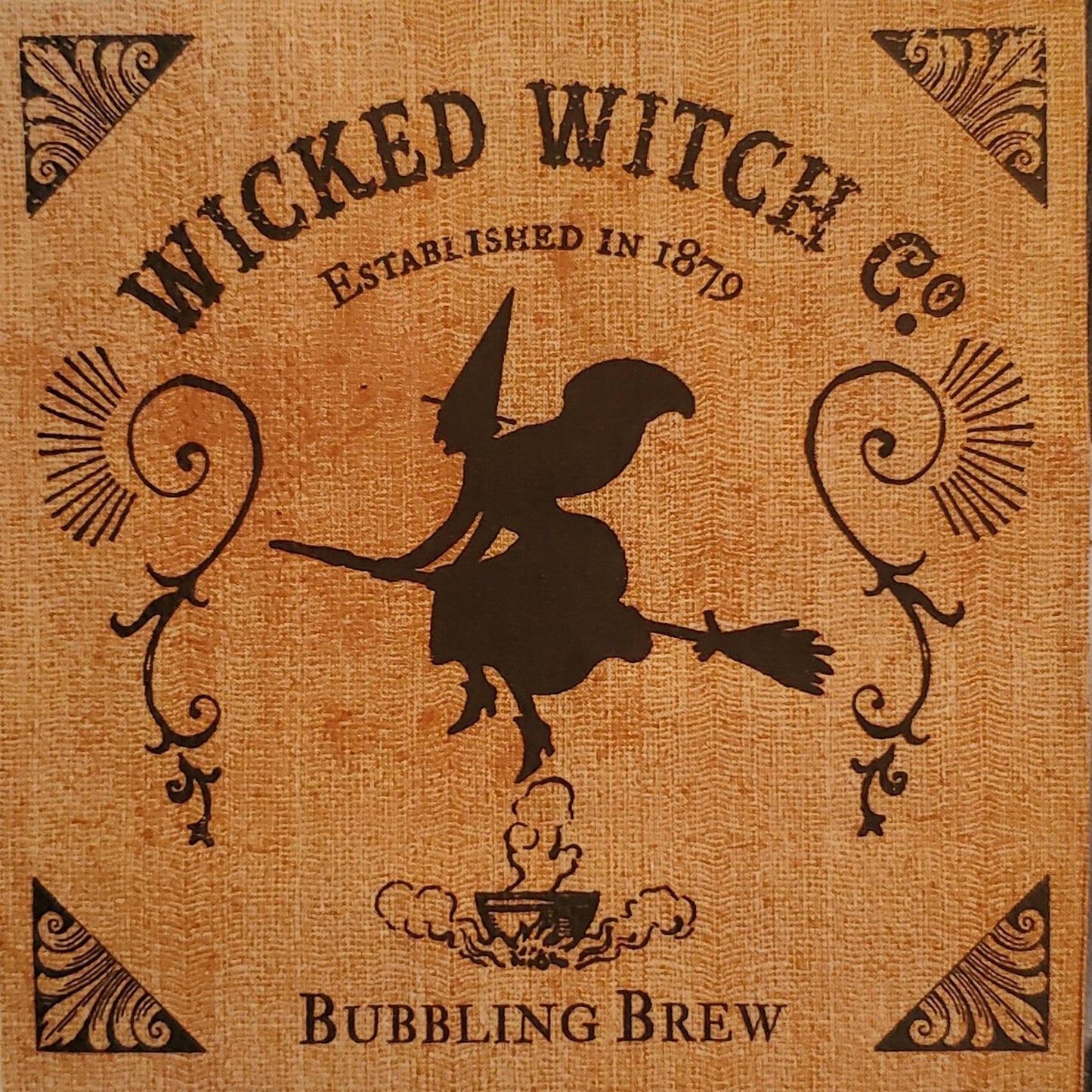 Halloween Witch Broom Paper Napkin - Cocktail Size
