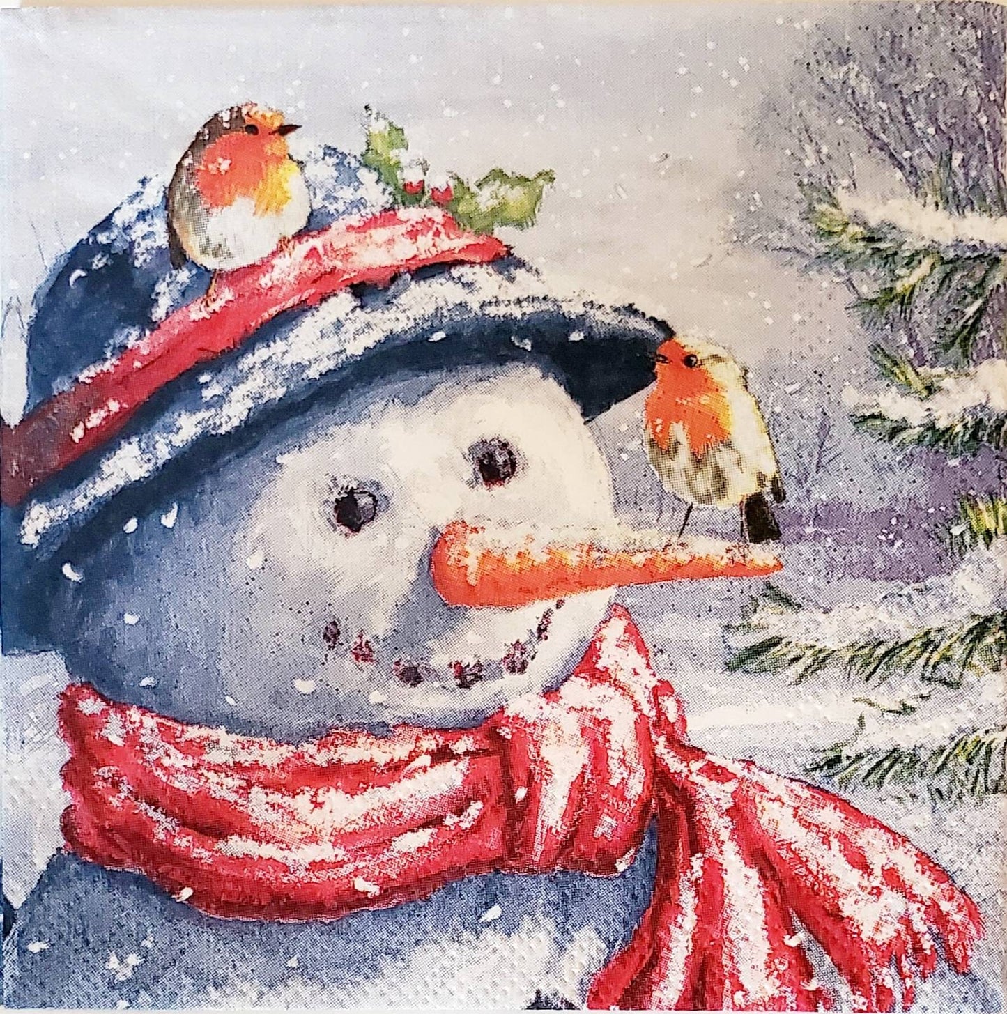 Snowman Paper Napkin - Cocktail Size