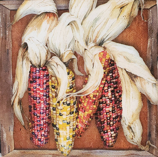 Fall Corn Paper Napkin - Cocktail Size
