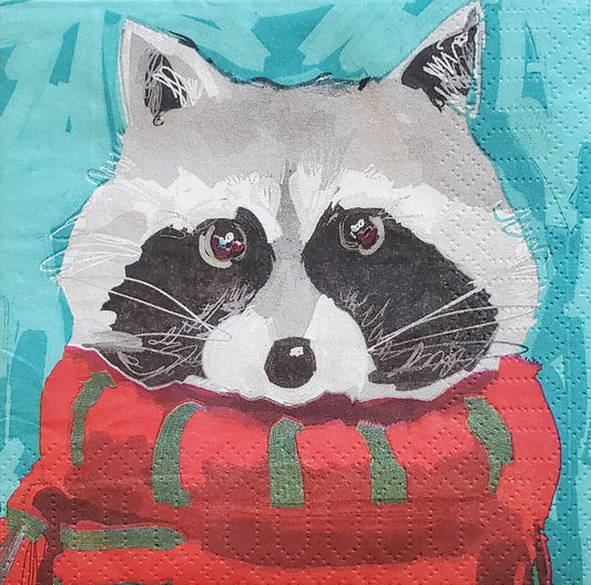 Raccoon Paper Napkin - Cocktail Size