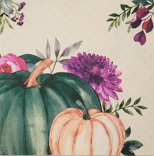 Green Pumpkin Fall Flowers  - Cocktail Size