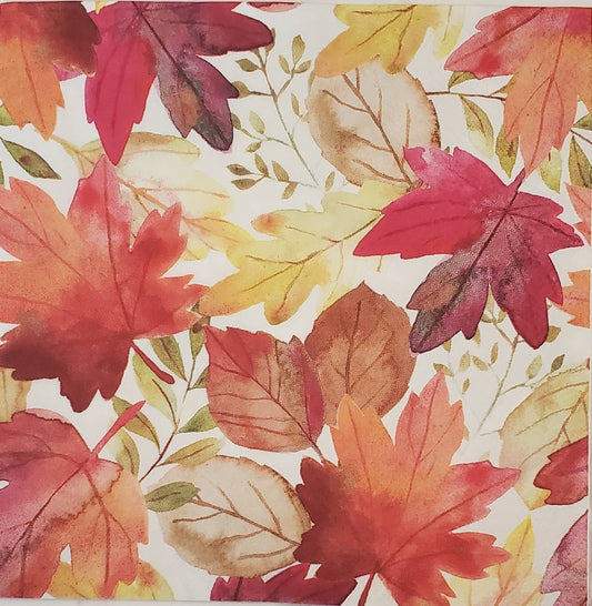 Fall Leaves Paper Napkin - Luncheon Size