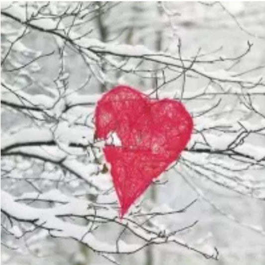 Christmas Winter Tree Heart Paper Napkin - Cocktail Size