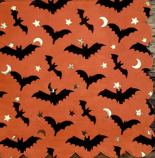 Halloween Bats Paper Napkin - Cocktail Size