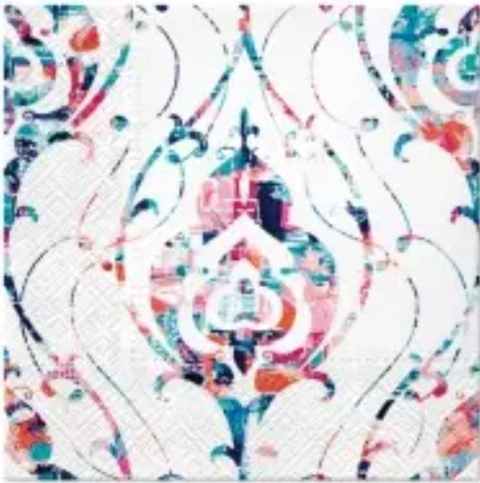 Paisley Scroll Damask Paper Napkin - Luncheon Size