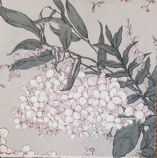 Elderberry Flower Pink & Gray  - Cocktail Size