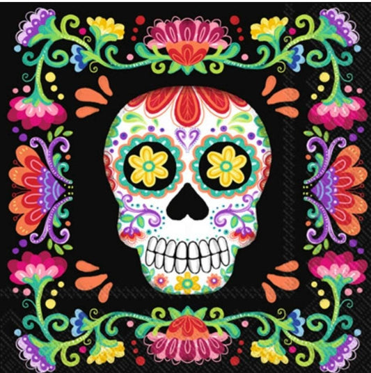 Skull Day of the Dead Paper Napkin - Cocktail Size
