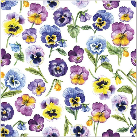 Pansy Flower Paper Napkin - Cocktail Size