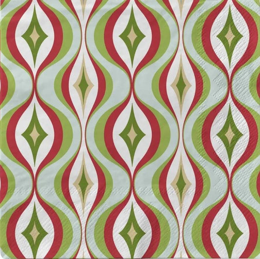 Christmas Vintage Mid Century Paper Napkin - Cocktail Size