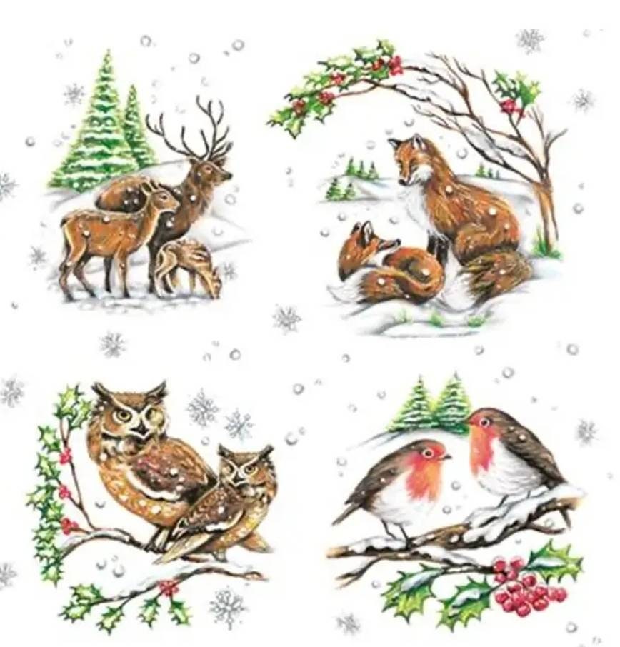 Winter Animals Paper Napkin - Luncheon Size