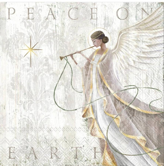 Christmas Angel Peace on Earth Paper Napkin -Cocktail