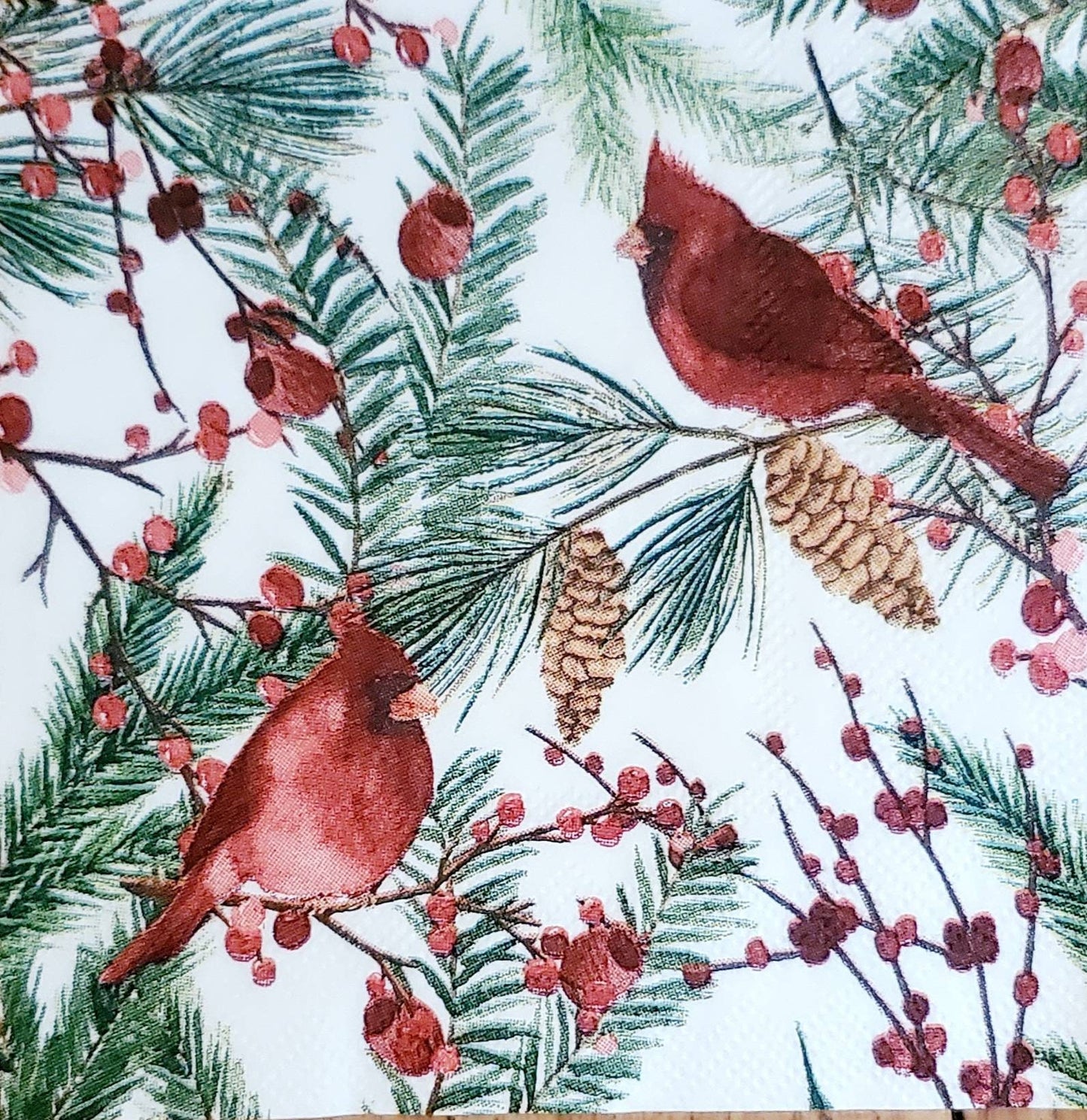 Winter Cardinal Paper Napkin - Cocktail Size