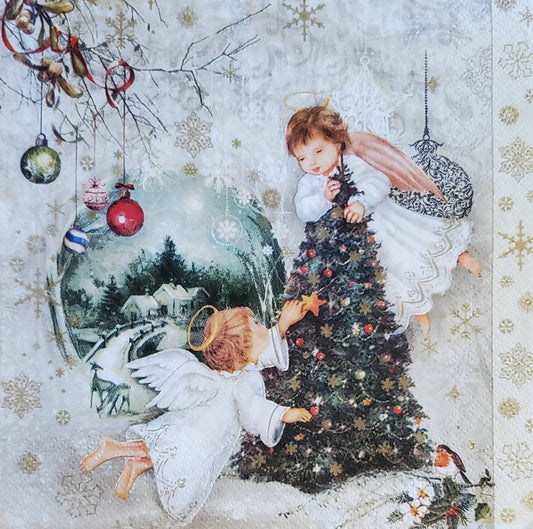 Christmas Angels Paper Napkin - Luncheon Size