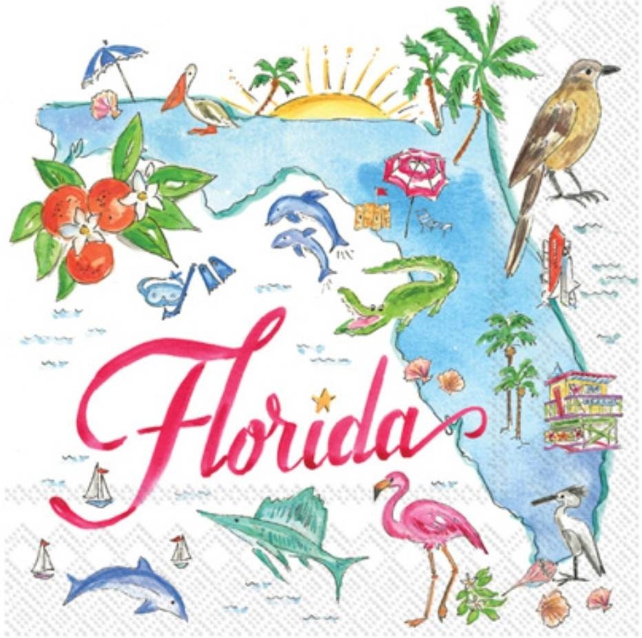 Florida State Paper Napkin - Cocktail Size