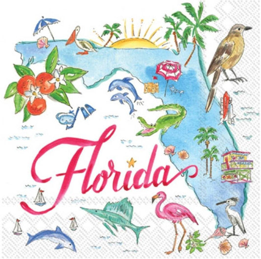 Florida State Paper Napkin - Cocktail Size