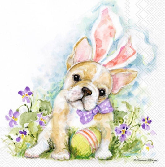 Easter Dog Paper Napkin - Cocktail Size