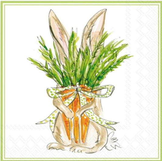 Easter Bunny Carrots Paper Napkin - Luncheon Size