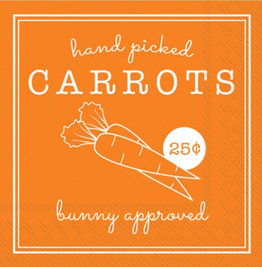 Easter Carrots Sign Paper Napkin - Cocktail Size